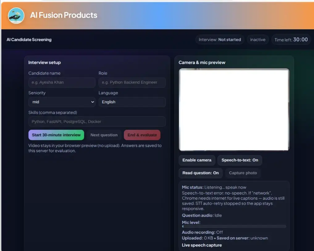 AI Interviewer - Intelligent Candidate Screening System